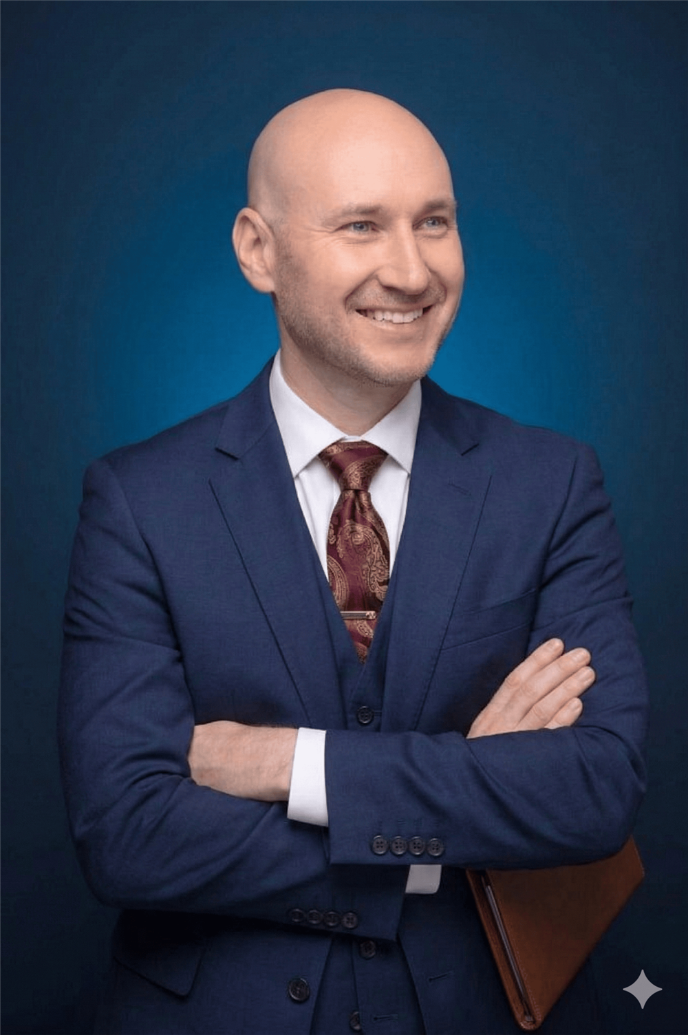 Christopher Kokoski in a navy suit